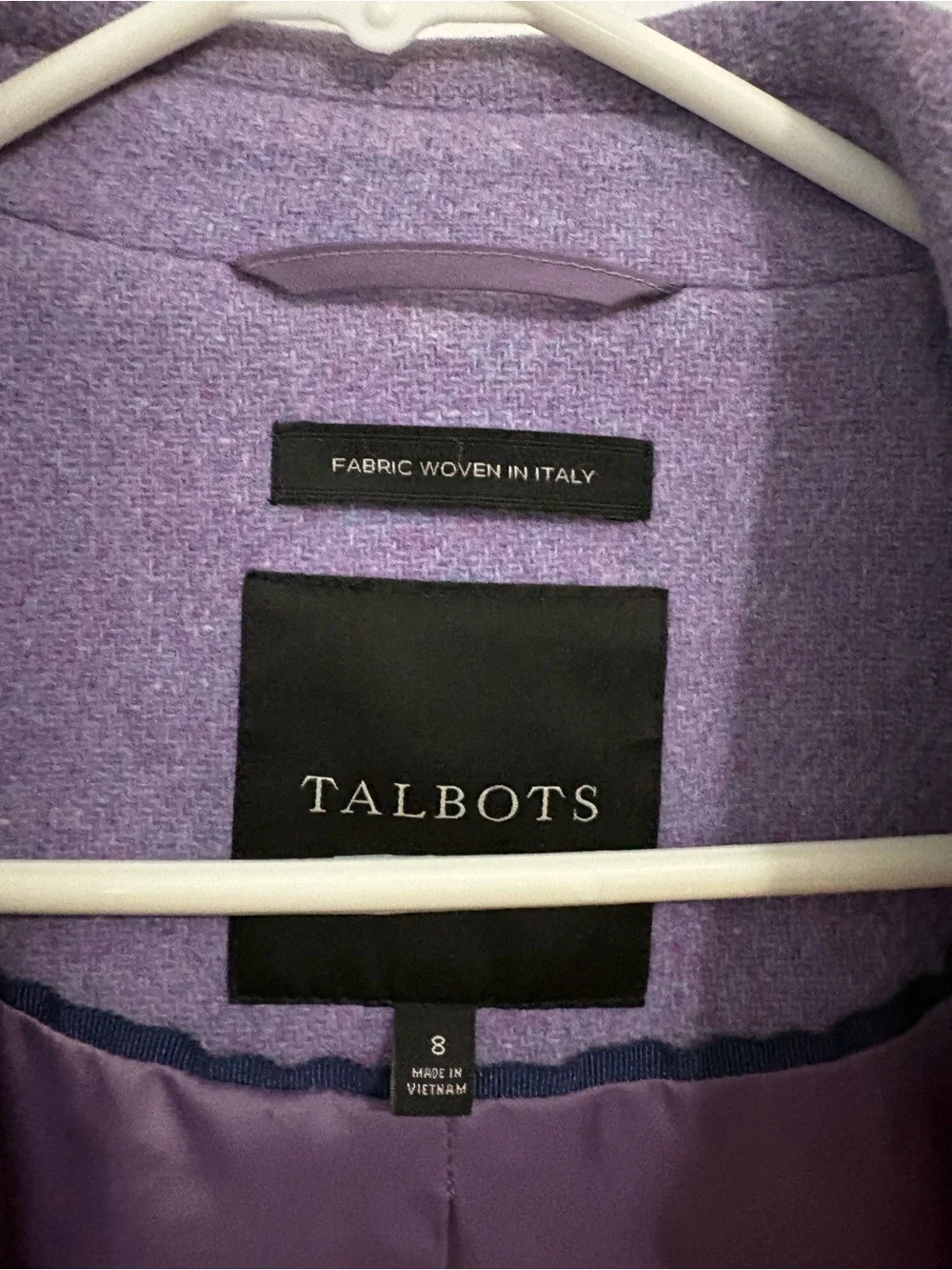 Talbots Lavender Wool-Blend Girls' Pea Coat with Ruffle Trim